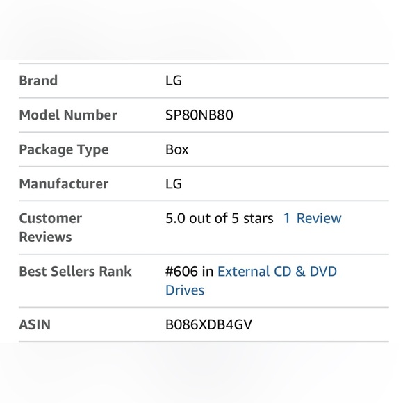 LG SP80NB80 8X External DVD Writer DVD RW DL USB 2.0 Ultra Slim Portable - Picture 4 of 8